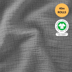 GOTS DG GAUFREE UNIE GRIS CLAIR 130 ROLL 40M